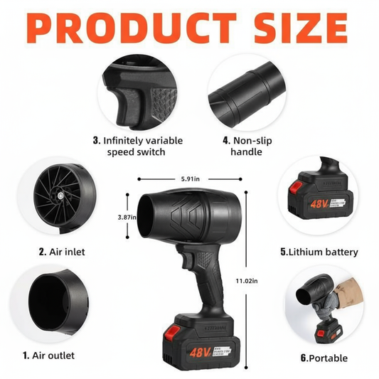 TurboJet Blower – Portable & Rechargeable